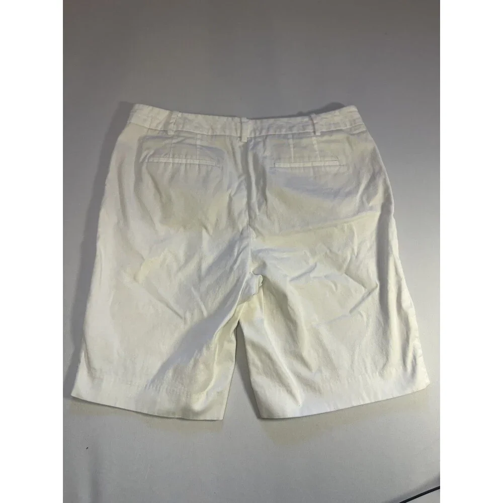 Talbots Perfect Shorts Womens 10 Petite White Cotton Stretch Casual 9" Inseam - Picture 6 of 13